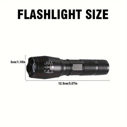High Power LED Flashlight T6 Aluminum Alloy Zoomable Tactical Torch Battery powered Waterproof Outdoor Light For Camping Lantern
