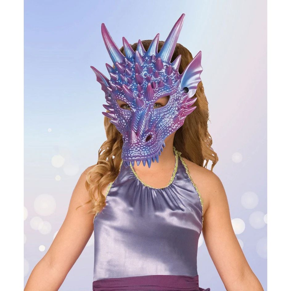 Party Supplies Pearl Blue Dragon Mask 3D Printing Dragon Knight Mask Cosplay Mask Halloween Mask Party Costume Props