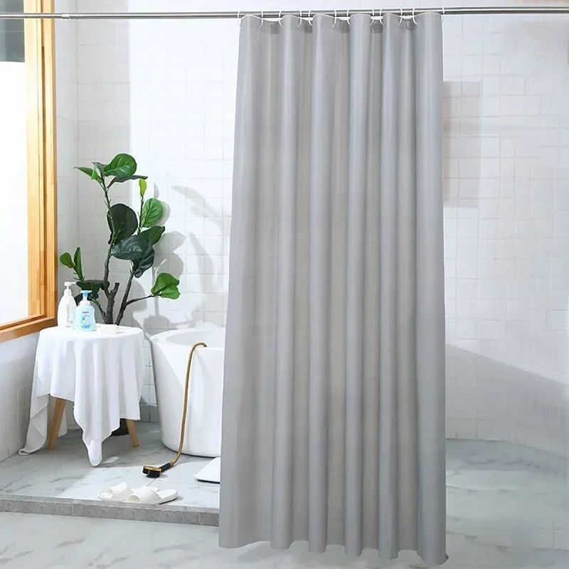 Cortina de Chuveiro Transparente Forro Plástico de Chuveiro PEVA 180x180CM Cortinas de Chuveiro Leves à Prova D'água para Banheiro com Ímãs e Ganchos