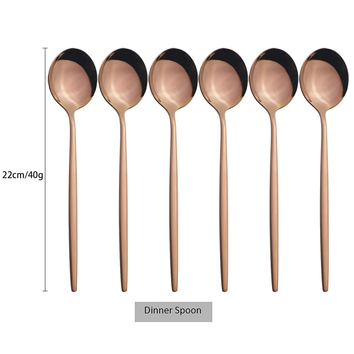Conjunto de Talheres de Aço Inoxidável Western Dourado com 6 Peças de Colher de Concha, Colher de Jantar, Colher de Sopa, Talheres de Cozinha