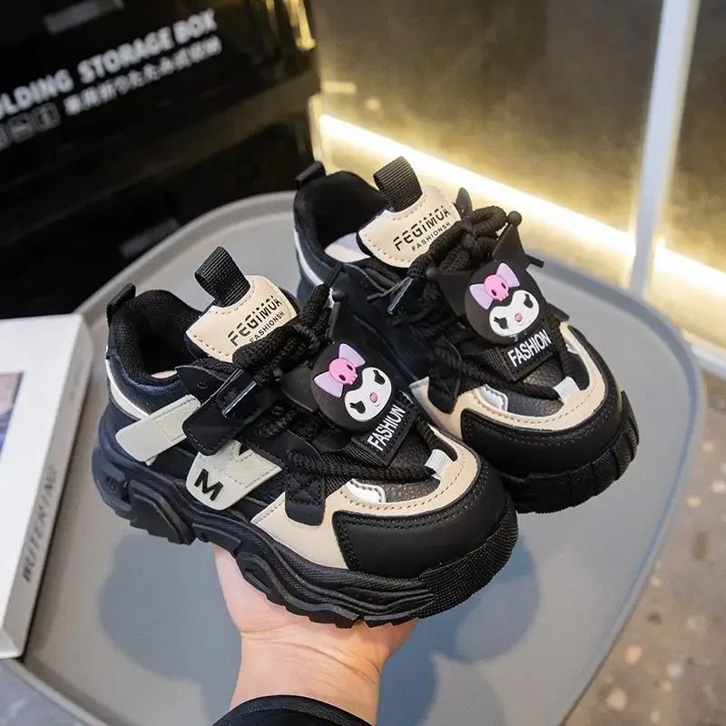 Girl Kuromi Sports Shoes Breathable Running Shoes Tennis Shoes New Sanrio Hello Kitty Kawaii Child Cartoon Casual Shoes Cute