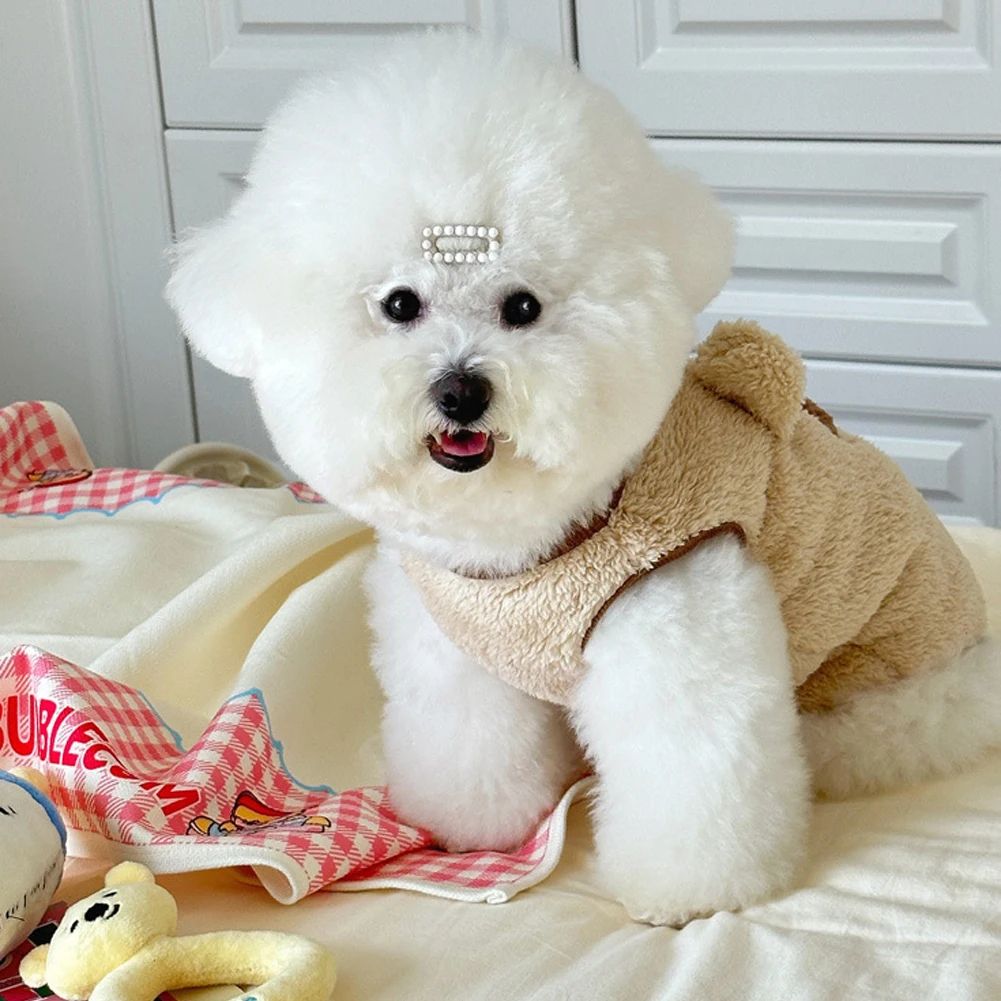 1.5-11.5kg Roupas de Inverno para Cães Suéter Colete de Pelúcia Macia para Cachorro Urso de Pelúcia Aquecido Roupas Fofas para Animais de Estimação Roupas para Teddy Schnauzer Roupas para Filhotes