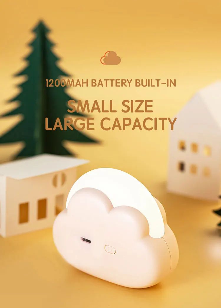 Cloud Night Light Mini USB Rechargeable Adorable Cloud Shape LED NightLight For Bedroom Baby Children Creative Gift Bedside Lamp