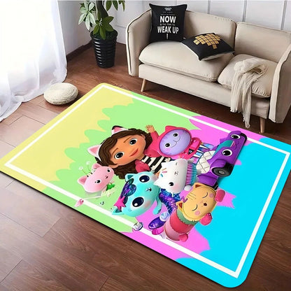 Cartoon Cute Gabbys Dollhouse Girl Carpet Rug for Bedroom Living Room Home Sofa Decoration,Children Game Large Decor Floor Mat