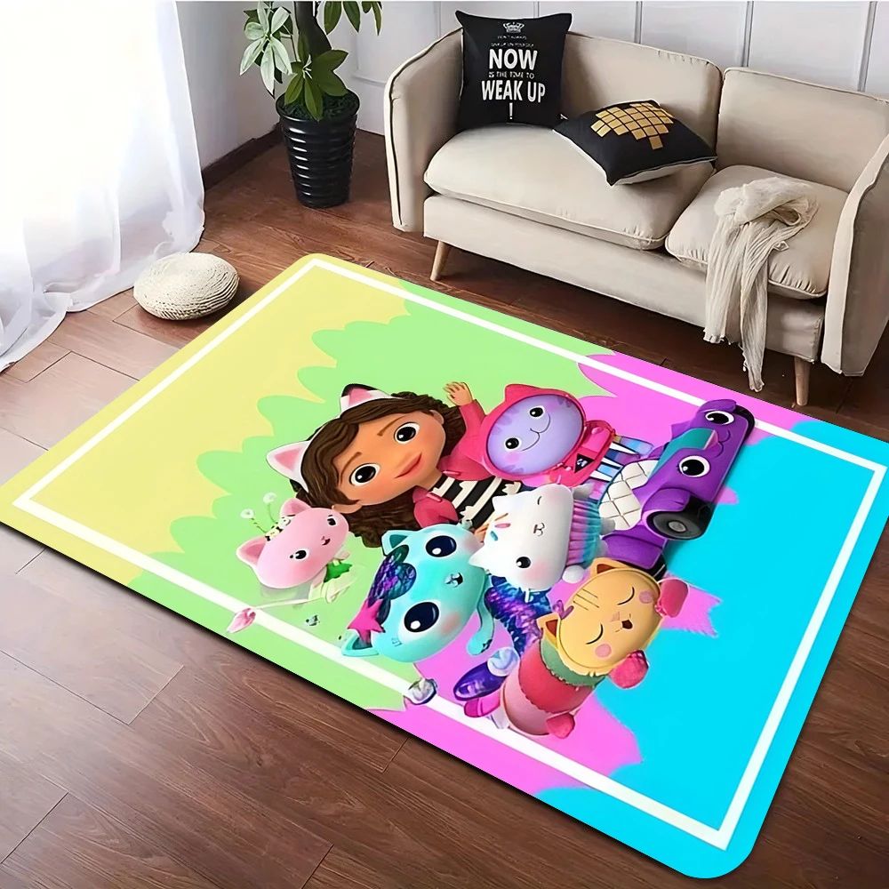 Cartoon Cute Gabbys Dollhouse Girl Carpet Rug for Bedroom Living Room Home Sofa Decoration,Children Game Large Decor Floor Mat