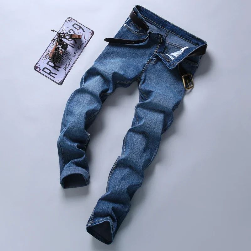 Mens High Quality Jeans Fashion Straight Denim Pants Men Classic Casual Jeans Male Plus Size Denim Trousers Ripped Jeans 28-40