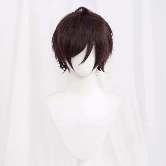 Synthetic Short Straight Cosplay Wig White Green Purple Brown Black Blue Gray Orange Red Fluffy Heat Resistant Hair Anime Wigs