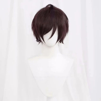 Synthetic Short Straight Cosplay Wig White Green Purple Brown Black Blue Gray Orange Red Fluffy Heat Resistant Hair Anime Wigs