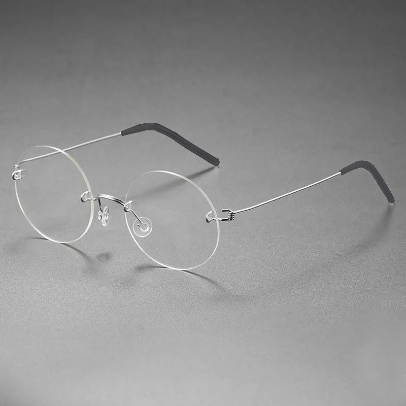Round Blue Light Glasses Women Screwless Eyeglasses Frame Men 2025 New Women Round Denmark Korean Glasses Frame Vintage Eyewear