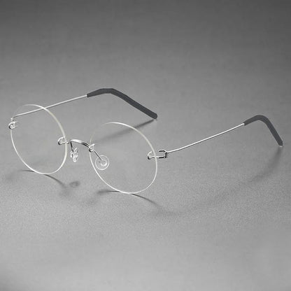 Round Blue Light Glasses Women Screwless Eyeglasses Frame Men 2025 New Women Round Denmark Korean Glasses Frame Vintage Eyewear