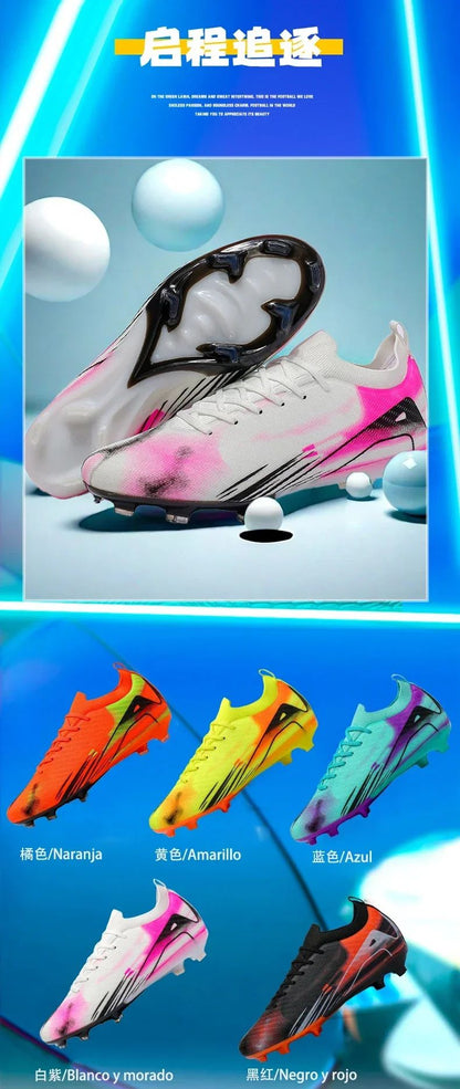 New Men Football Boots Cleats Outdoor Soccer FG Ultralight Match Soccer Shoes Training Shoes Drop Shipping Non-Slip Long Spikes