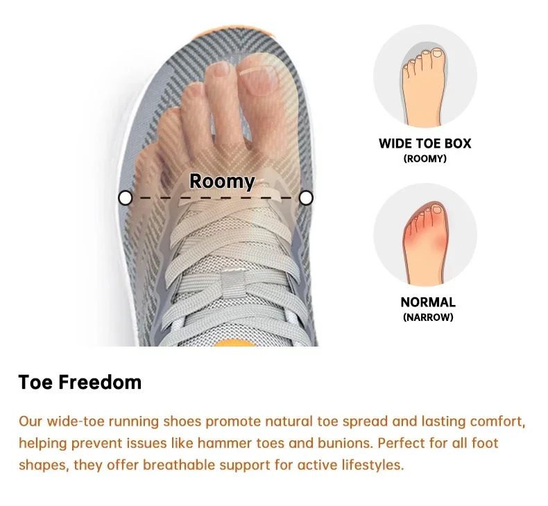 Wide Toe Shoes Men Jogging Shoes Breathable Mesh Mens Sneakers Comfortable Non Slip Fitness Boots Original Zapatos Hombre