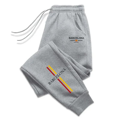 Calça masculina esportiva de corrida lenta, calça casual estampada da moda, calça esportiva de fitness