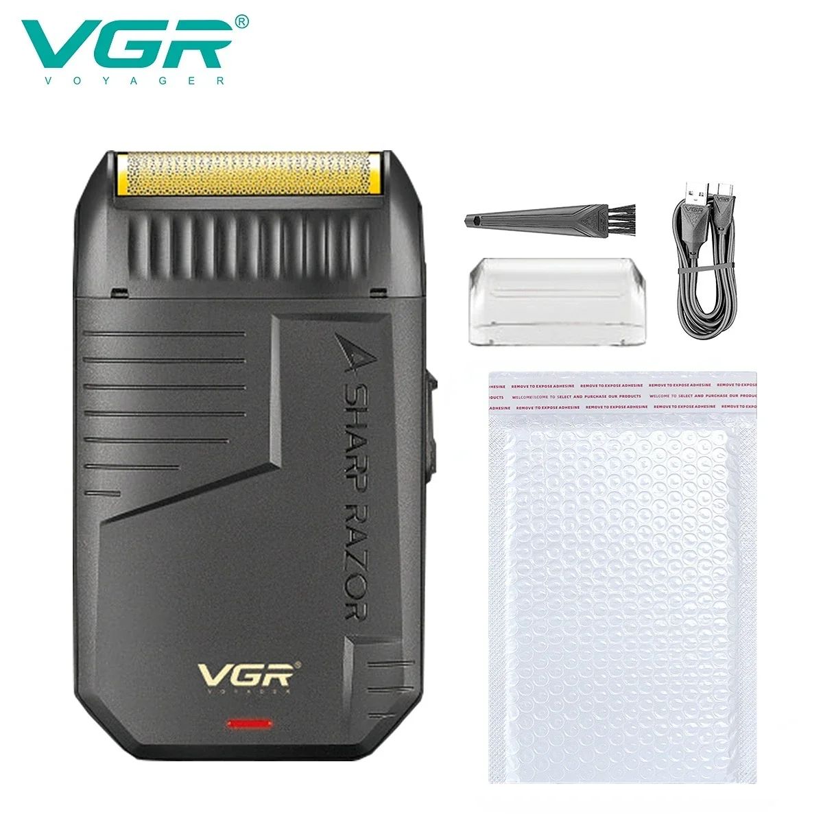 VGR Electric Shaver Professional Beard Trimmer Rechargeable Razors Foil Shaver Reciprocating Mini Shaving Machine for Man V-375