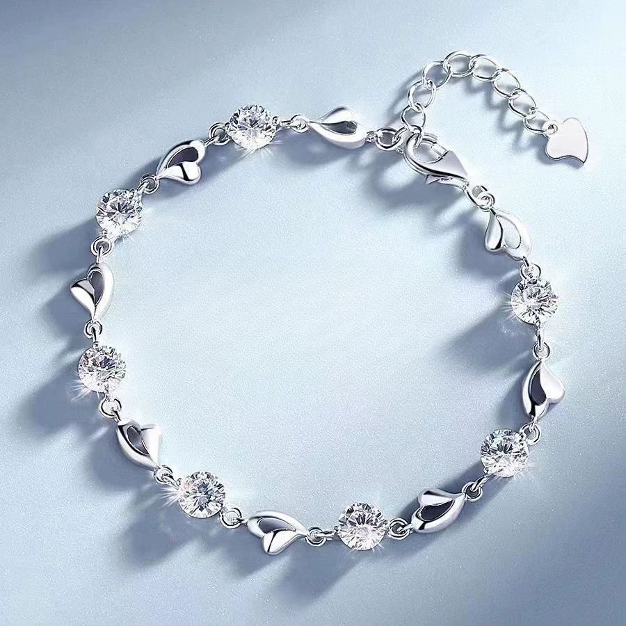 Pulseiras de miçangas de estrela de prata esterlina 925 de luxo para mulheres, pulseira ajustável de camada dupla de designer original, joia de festa