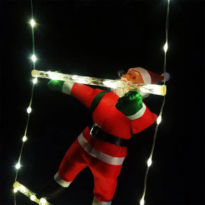 Christmas Decoration 2025 Santa Claus Climbing Ladder Room Decoration Home Outdoor Garden Cristmas Tree Ornement Gift LED