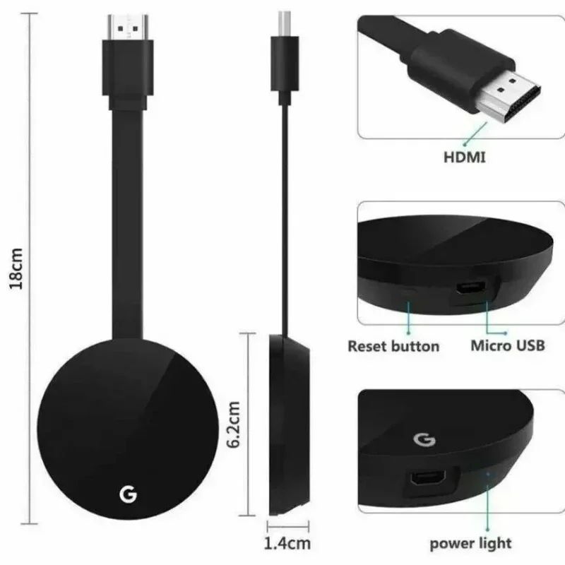Chromecast Google Sem Fio WiFi Mirascreen HDMI-Compatível HD Display Dongle Streaming de Mídia de Vídeo tv Casa Inteligente Para ios/Android