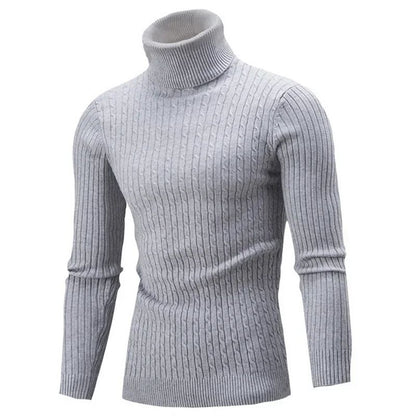 2025 Men's Warm Sweater Long Sleeve Turtleneck Sweater Retro Knitted  Pullover Sweaters