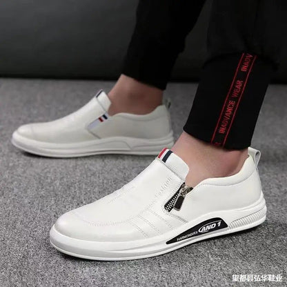 2024 New Casual Leather Shoes Men Fashion Loafers Autumn Slipon Flat Brand Business Shoes Man Sneakes Comfort Moccasins Zapatos