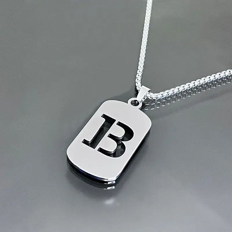 Colares de pingente de aço inoxidável com letra inicial A-Z da moda punk para homens e mulheres, atacado, joias, colar, joias góticas
