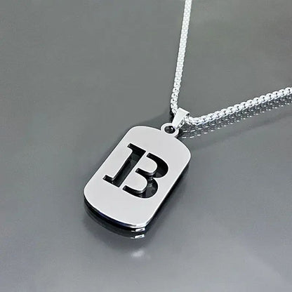 Colares de pingente de aço inoxidável com letra inicial A-Z da moda punk para homens e mulheres, atacado, joias, colar, joias góticas