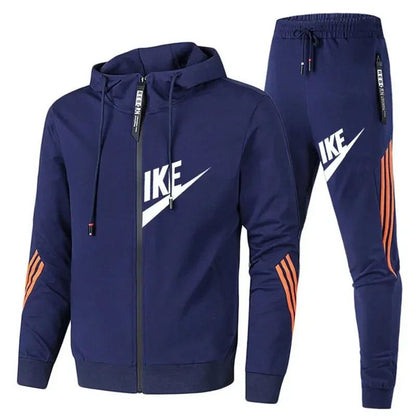 2025 New Autumn Men's Outdoor Jogging Casual Sport Pants + Sport Shirt Two-piece Set, Men's Daily Street Fashion Outfit
