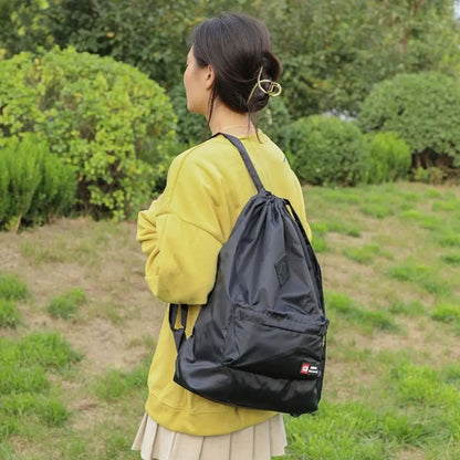 Mochila de Cordão Oxford para Exterior Unissex Bolsa Leve de Nylon Esportiva de Viagem de Grande Capacidade Versátil