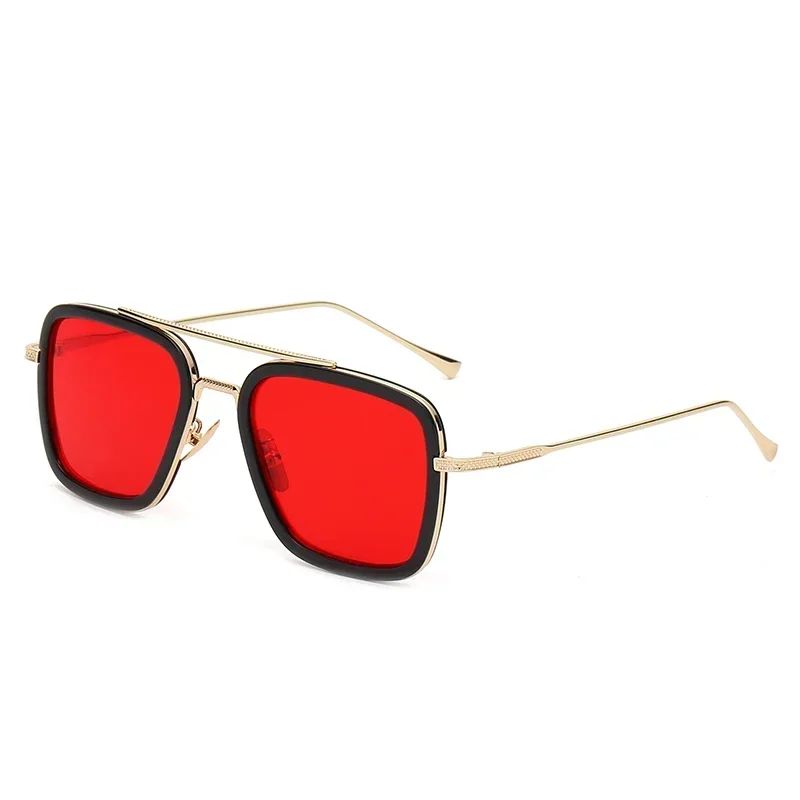 Tony Stark Sunglasses Iron Man Sun Glasses Vintage Square Metal Frames Men Sun Glasses Women's Driving Eyewear UV400 Glasses
