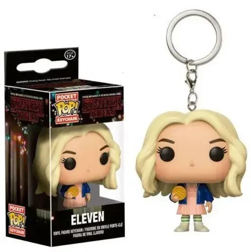 Funko Pop Chaveiro de Bolso Stranger Things Eleven Robin Barb Steve Dustin Chaveiro Brinquedo Modelo Presente para Adultos e Crianças