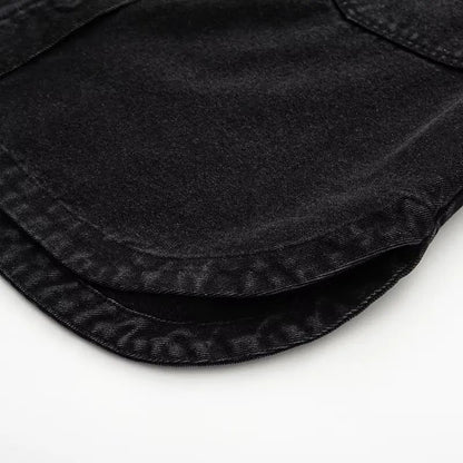 Retro Washed Loose Long Sleeve Women's Denim Shirt Vintage Workwear Style Button up Casual Outerwear from Mainland China