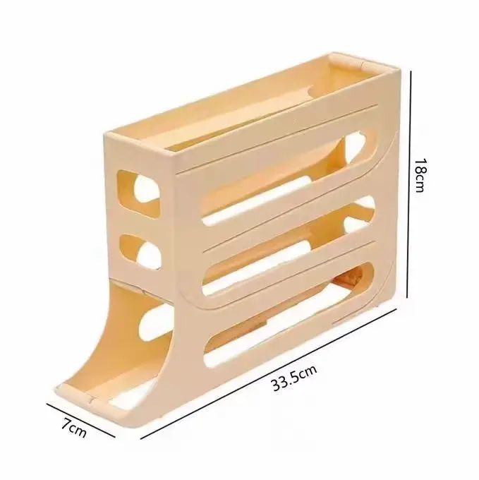 Caixa de Armazenamento de Ovos para Geladeira, 4 Camadas, Rolamento Automático, Suporte para Ovos, Dispenser de Ovos para Geladeira, Organizador de Geladeira