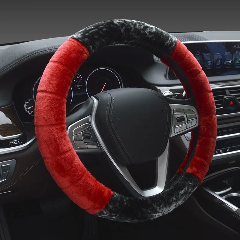 Capa De Volante De Carro De Pelúcia Super Macia De Inverno, Costura Criativa, Universal, Quente, De Pele Sintética No Volante