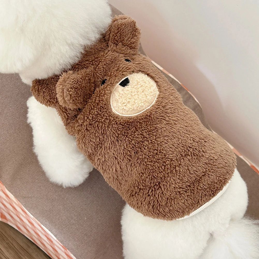 Roupa para Pet de Inverno Roupas de Cachorro Teddy Schnauzer Roupa de Cachorro 1.5-11.5kg Roupas de Inverno para Cães Colete Suéter de Ursinho de Pelúcia Macio