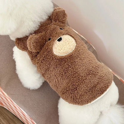 Roupa para Pet de Inverno Roupas de Cachorro Teddy Schnauzer Roupa de Cachorro 1.5-11.5kg Roupas de Inverno para Cães Colete Suéter de Ursinho de Pelúcia Macio