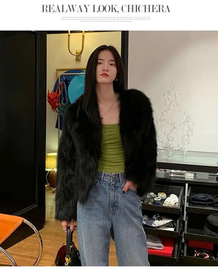 Faux Fur Coat Womens Clothing 2025 New Fashion Casual Imitation Fox Fur Coat Female  Short Loose Comfortable Winter Jacket