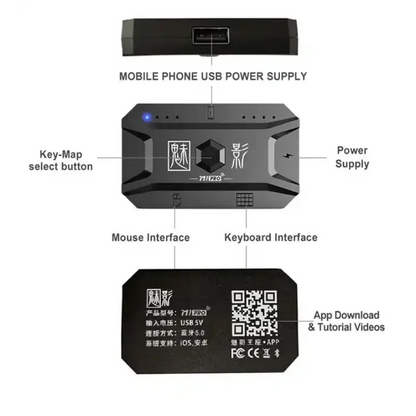M1 Pro Mobile Game Controller 4 in 1 Mouse Keyboard Adapter Converter BT V5.0 Programmable Adapter Support IOS Android System