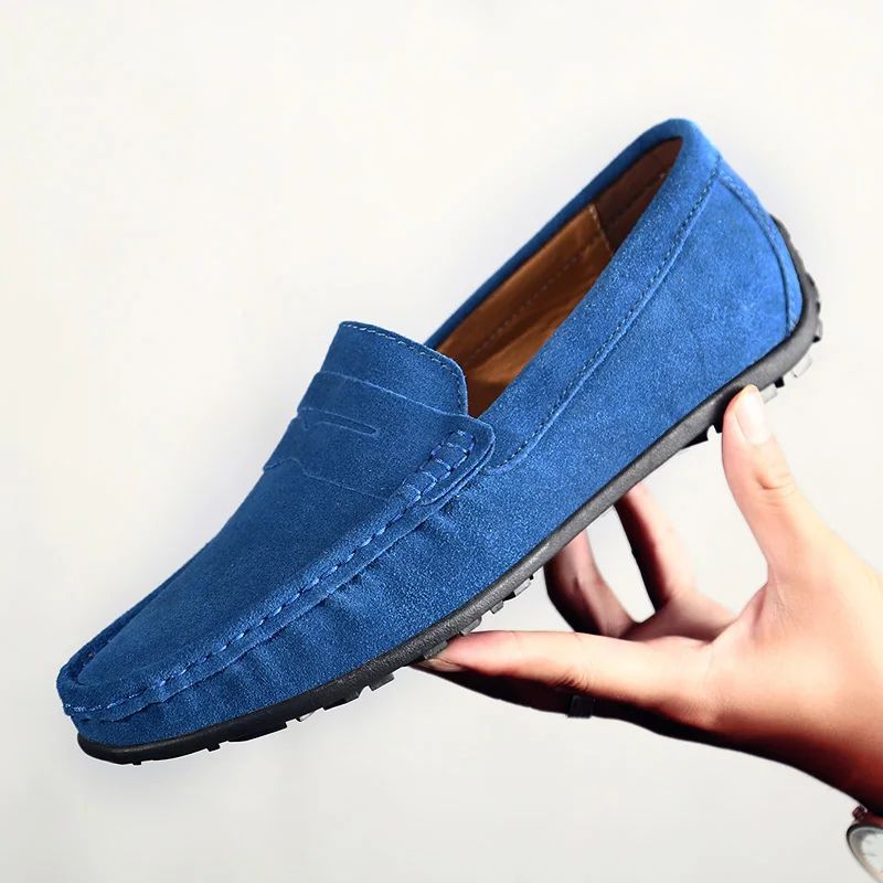 High Quality Leather Men Loafers  Slip on Mens Casual Shoes Fashion Flats Male Driving Shoes Moccasins Ten Colors Size 38-47