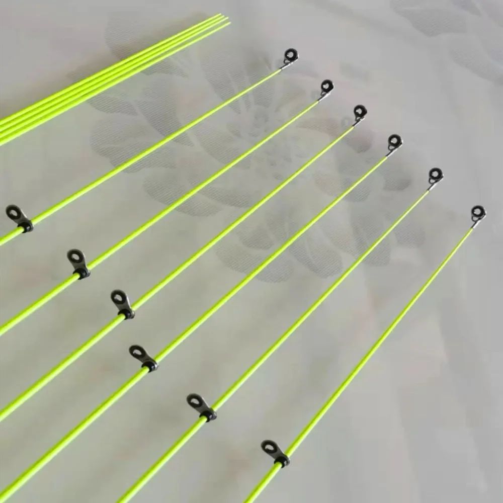 2 peças de alta qualidade com ponta de anel superior para vara de pesca de inverno retrátil de fibra de carbono giratória 50cm fibra de vidro para pesca no gelo