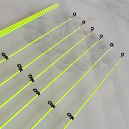 2 peças de alta qualidade com ponta de anel superior para vara de pesca de inverno retrátil de fibra de carbono giratória 50cm fibra de vidro para pesca no gelo