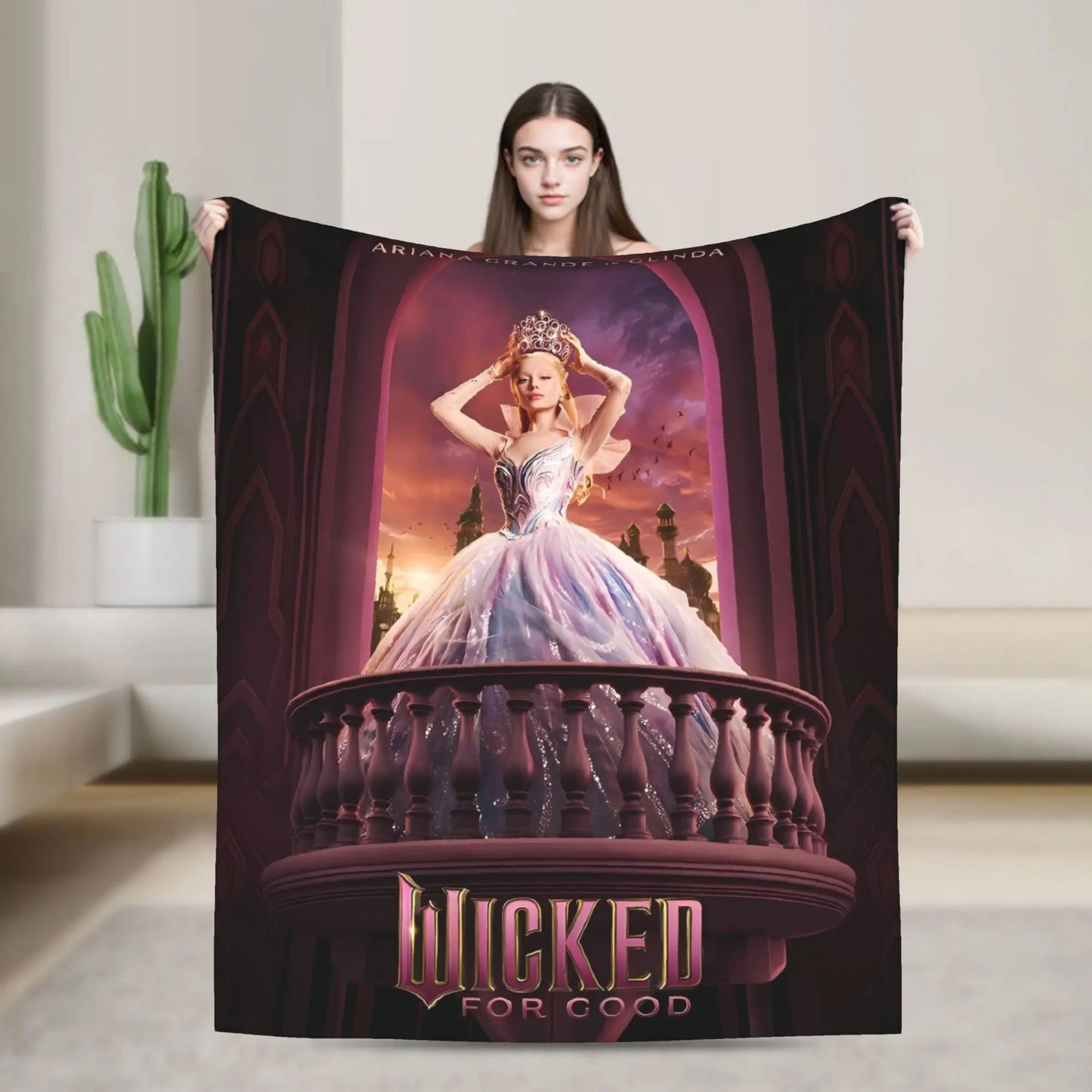 New Wicked Elphaba  Glinda Tonal Soft Warm Blanket Office Plush Bedding Throws Novelty Flannel Bedspread Sofa Bed Cover