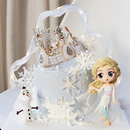 Disney Frozen Elsa Anna Princesa Bonecos de Ação Fofos de Desenho Animado Coleção de Brinquedos Infantis Decoração de Bolo Enfeites de Quarto Presente