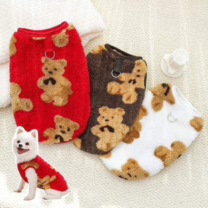 Roupa de Cachorro Quente Outono Inverno para Cães Pequenos Gatos Ao Ar Livre Macio Casaco de Lã Confortável Colete Traje para Cães de Médio Grande Porte