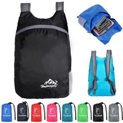 Mochila Esportiva Dobrável Impermeável Ultrafina Portátil Leve para Viagem, Adequada para Camping, Corrida, Fitness