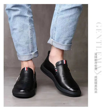 2024 New Casual Leather Shoes Men Fashion Loafers Autumn Slipon Flat Brand Business Shoes Man Sneakes Comfort Moccasins Zapatos