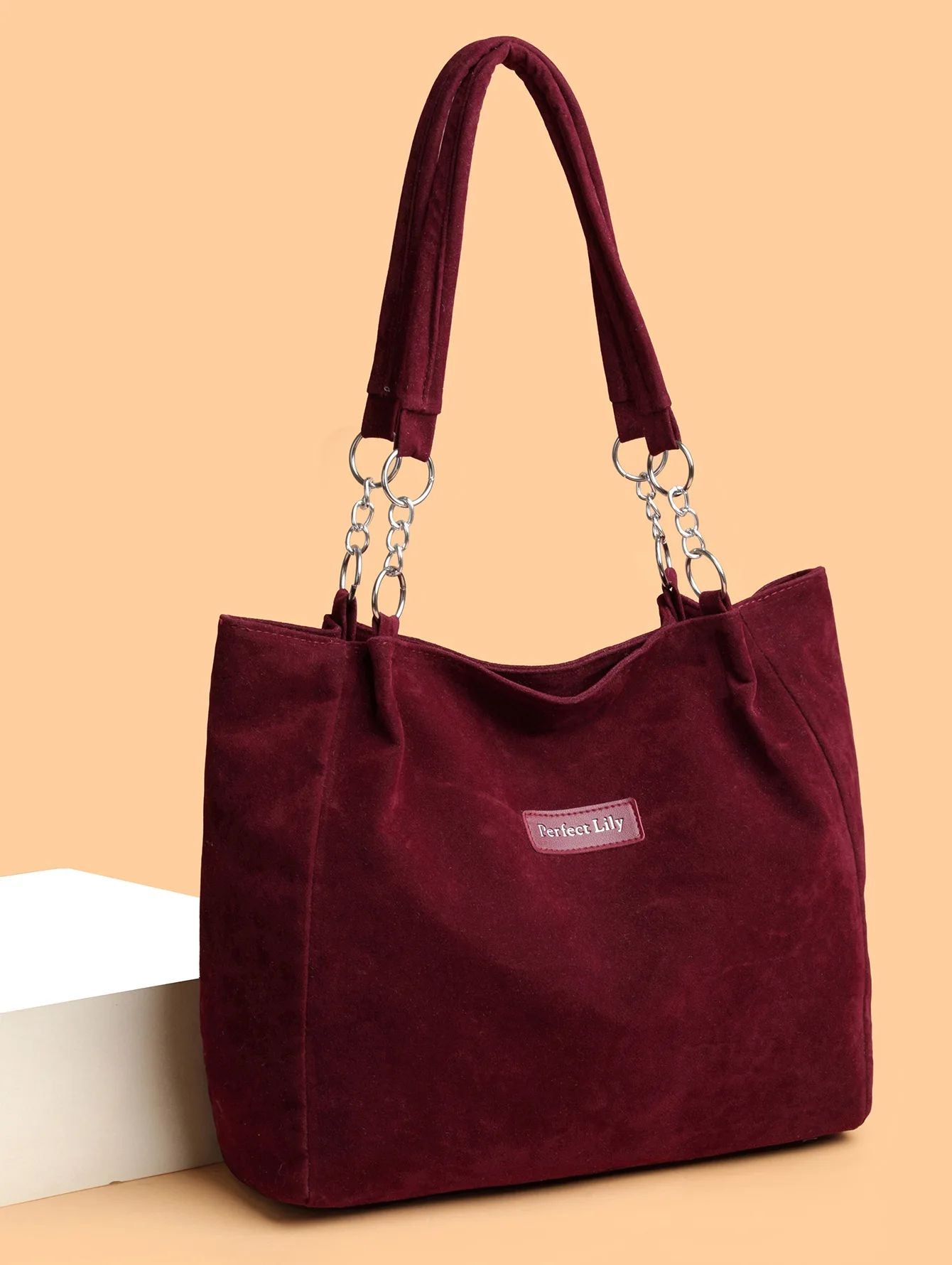 European American Autumn Winter Large Capacity Suede Women's Bag, Vintage Handbags Women Shoulder Bag, Retro Faux Suede Tote Bag