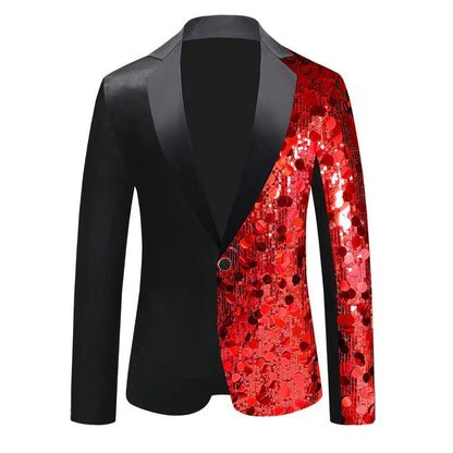 New Men Luxury Sequin Suit Jacket Silver / Gold Fashion Singer Bar KTV Dance Party Stage Performance Dress Blazers Coats
