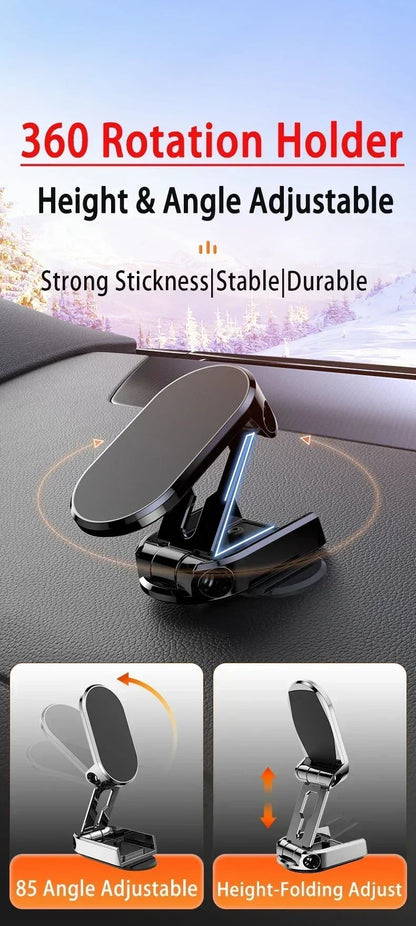 360° Rotation Magnetic Car Phone Holder Dashboard GPS Foldable Cell Phone Stand Mount For All Smartphones Universal Auto Bracket