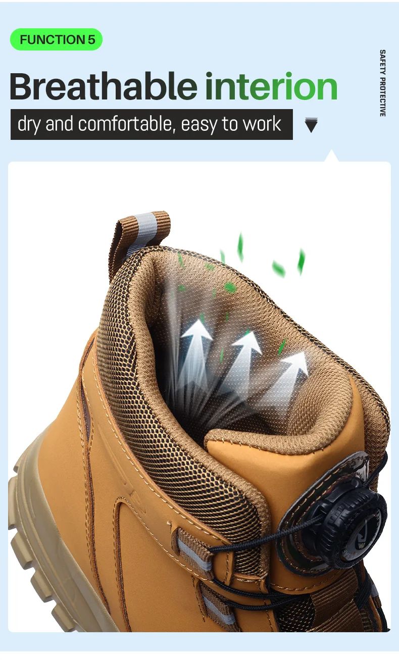 Botas de segurança masculinas à prova d'água, indestrutíveis, com biqueira de aço, anticorte, resistentes a perfurações, sapatos de segurança para motociclistas, Botas Para Hombre