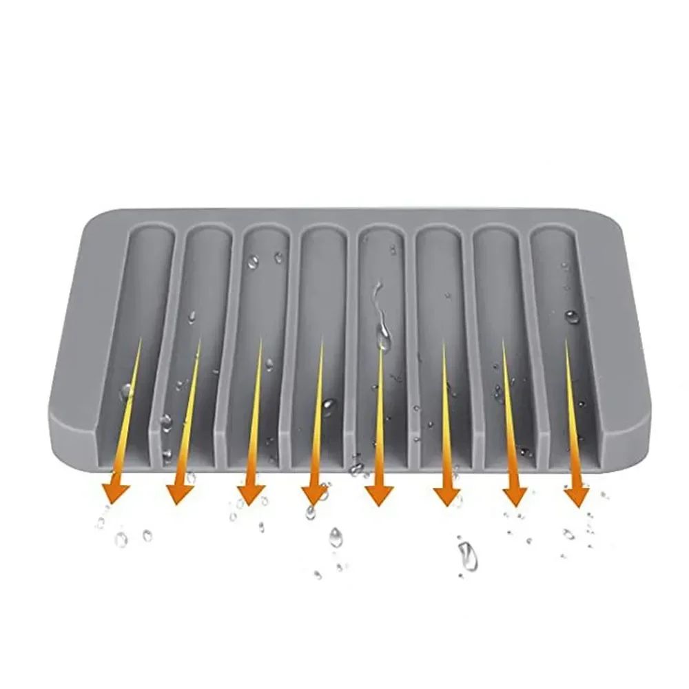 Saboneteira de Silicone para Chuveiro, Suporte de Sabão com Dreno, Organizador de Esponja para Pia de Cozinha, Bandeja de Secagem, Acessórios de Banheiro