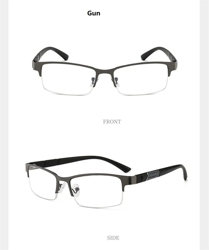 Óculos de Leitura Masculino Feminino de Alta Qualidade Meio Aro Dioptria Óculos de Grau Negócios Masculino Presbiopia Lentes De Leitura Mujer